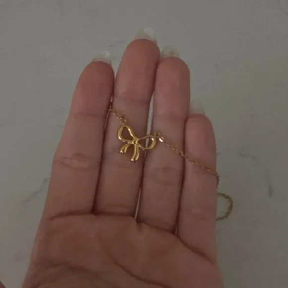 Neiman Marcus 18K Gold Plated Bow Necklace - Picture 5 of 5